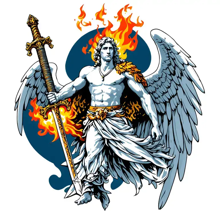 Archangel Michael With Flaming Sword