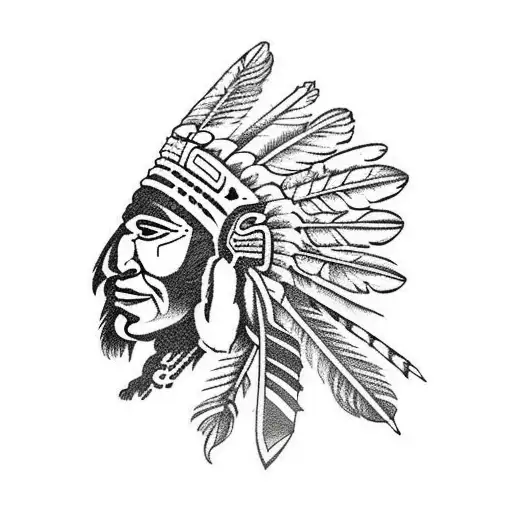 Mayan Indian With Saber Tooth