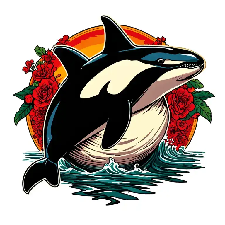 Orca Showing His Belly With His Pecs Spreaded Out