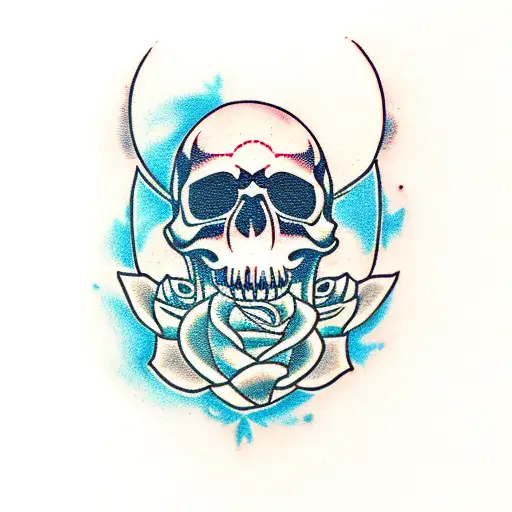 Moon Rose Skull
