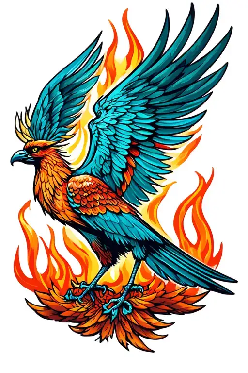 Phoenix Rising From Flames