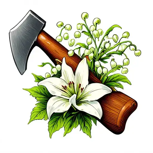 Axe W Lily Of The Valley Flower