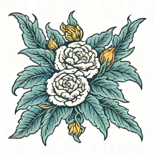 Carnation And Marigold And Knot Intertwined