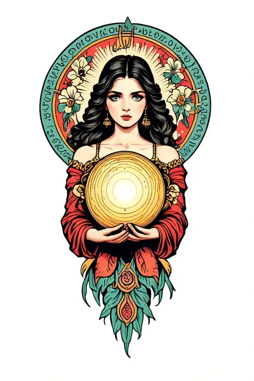Woman Holding An Orb