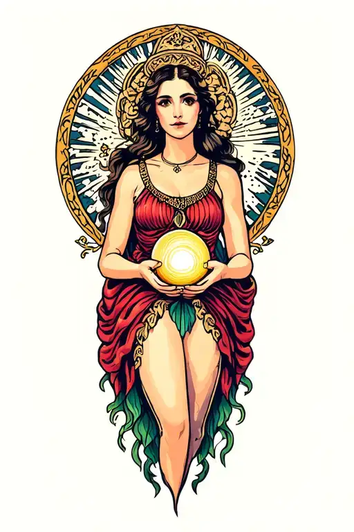 Woman Holding An Orb