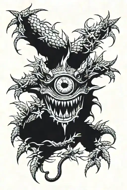 Dragon Eyes Piercing Through Bushes Stalking Prey