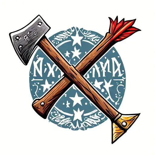 Axe And Halligan And North Arrow