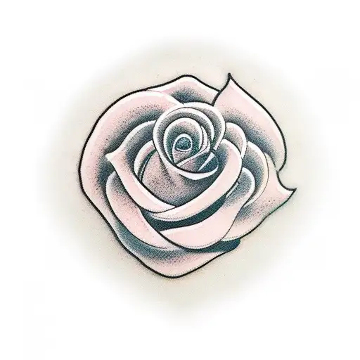 Create A Traditional Tattoo With A Breast Cancer Ribbon Forming The Stem Of A Rose