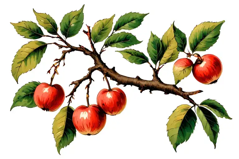 Tree Branch With Crabapple