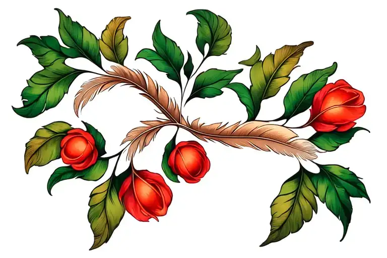 Feather On Each Side Of Chest