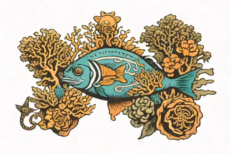 Coral Reef Saltwater Ocea Mine In The Shape Surrounded