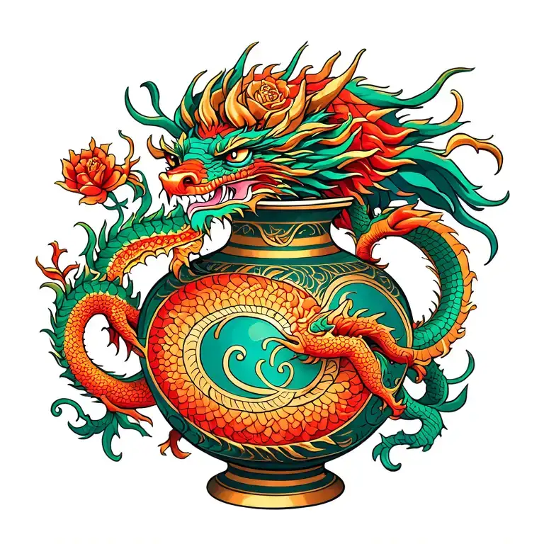 Vase And Dragon