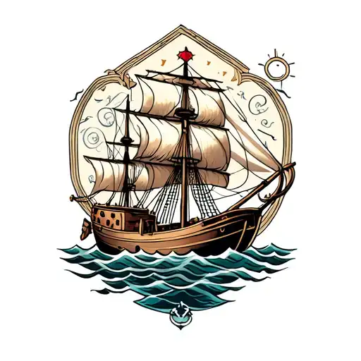 Traditional Flash Sheet Anchors Sailing Boat Floating