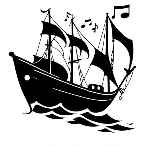 Traditional Flash Sheet Sailing Boat Floating Musical Notes