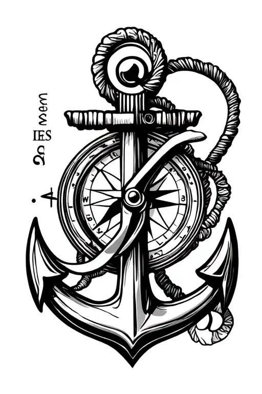 Compass Anchor Infinity Symbol Intertwined