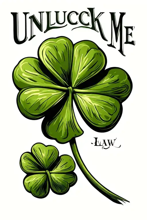 3 Leaf Clover With The Words Unlucky Me Around It