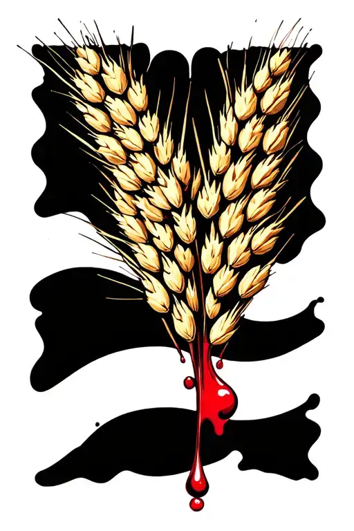 Drop Of Blood Flowing From An Ear Of Wheat
