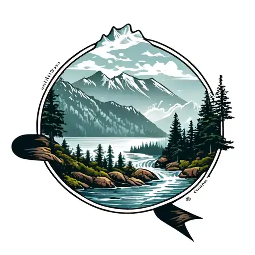 Mountain Forest And Water