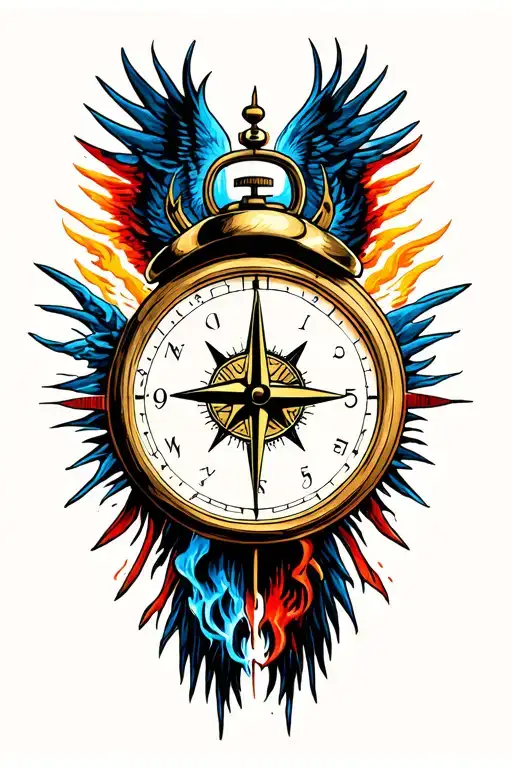 Armageddon Heaven And Hell With Time Clock And Compass
