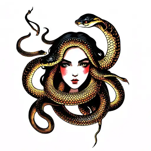 Lilith Tattoo With Snakes