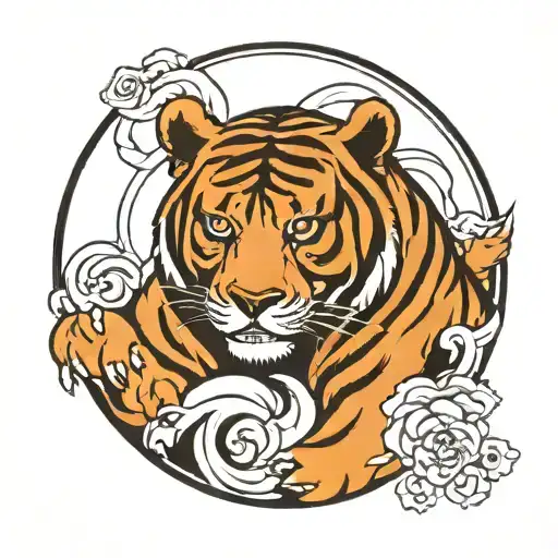 Bear Tiger Yin Yang Symbol