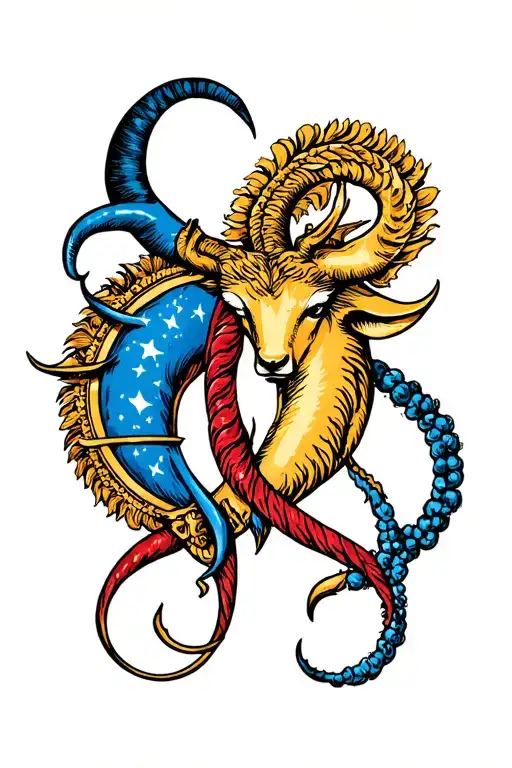 Combined Taurus And Aquarius Zodiac Sign Intertwined