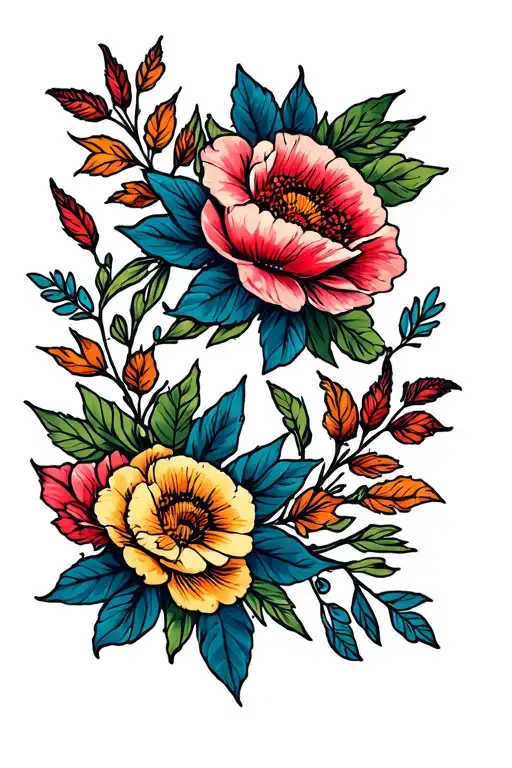 American Traditional Style Floral Full Sleve