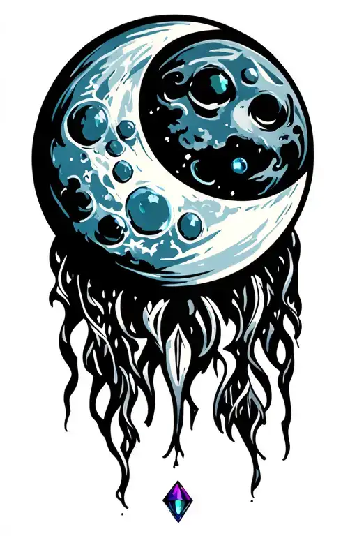 Moon With Tanzinite Birthstone