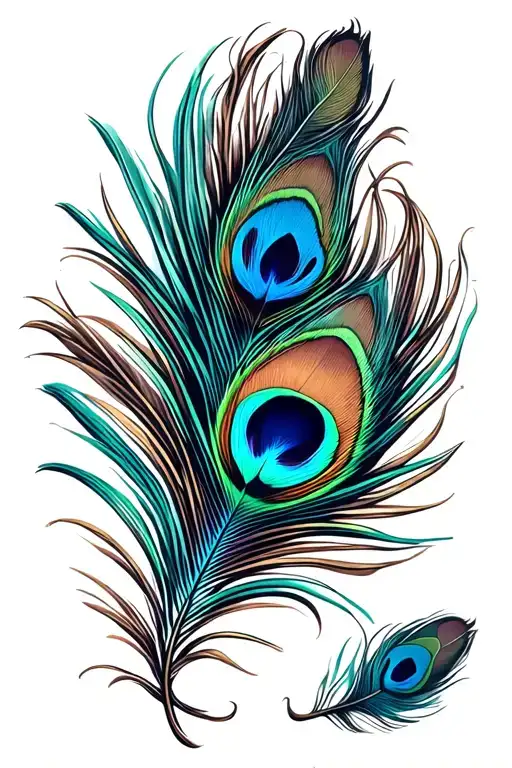 Colourful Peacock Feather Quill