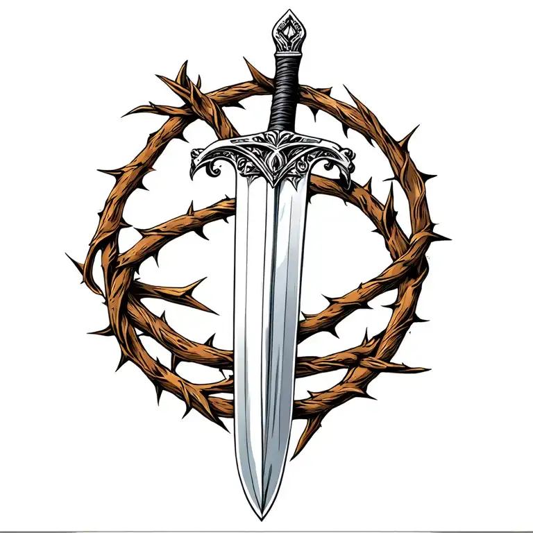 Sword Intertwined With Thorns Wrapping