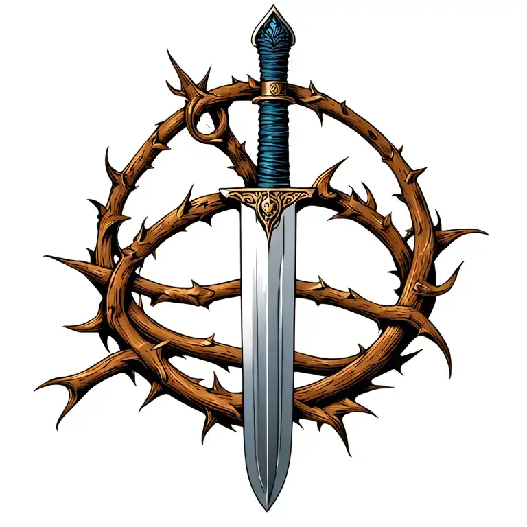 Sword Intertwined With Thorns Wrapping