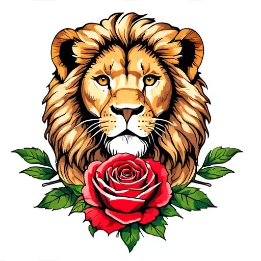 Lion Roses Love