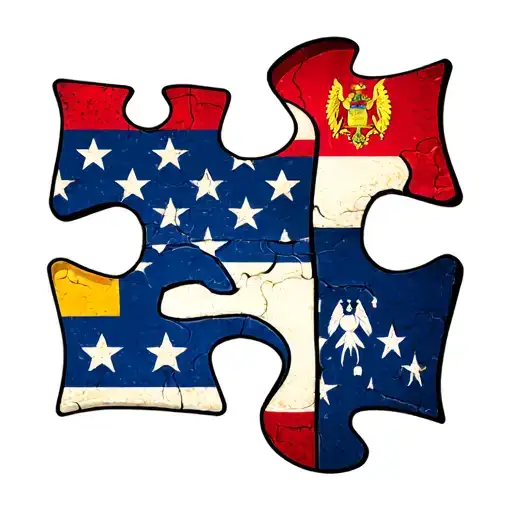 Puzzle Piece Featuring Country Flags