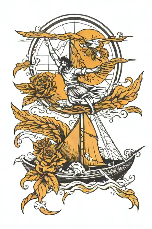 Fall Of Icarus And Charon's Boat