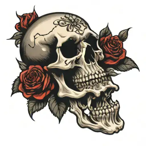 Skull And Roses Dark For Cover