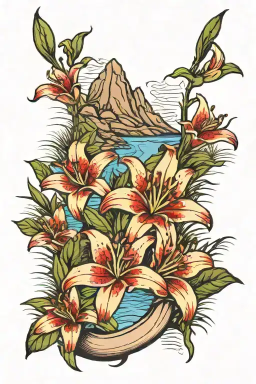 Lily Moutian Stream Splits The Mountain