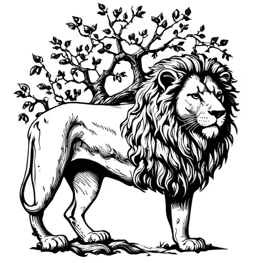 Poison Tree With Lion Standing