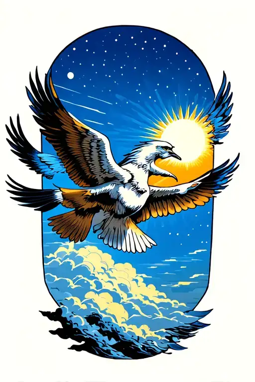 Icarus Flying Towards Sun