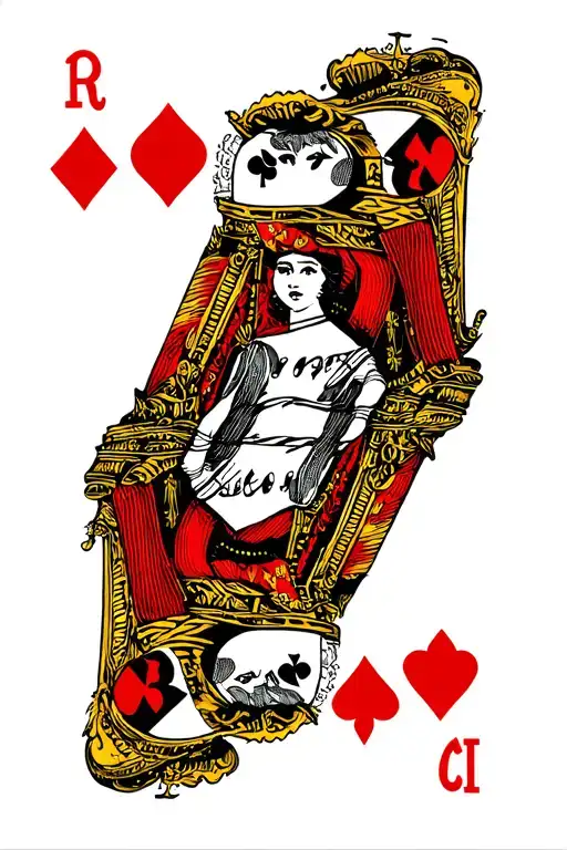 3 Queens Cards Lying