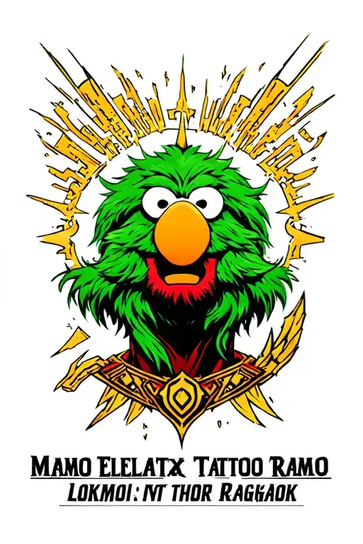 Loki Marvel Elmo In Thor Ragnarok In Green Tones With The Multiverse Lines