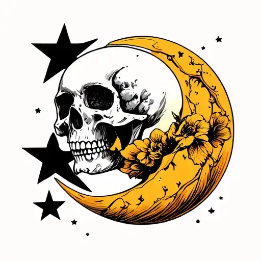 Skull Moon Merging Together