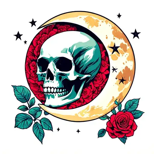 Skull Moon Merging Together Representing The Client's