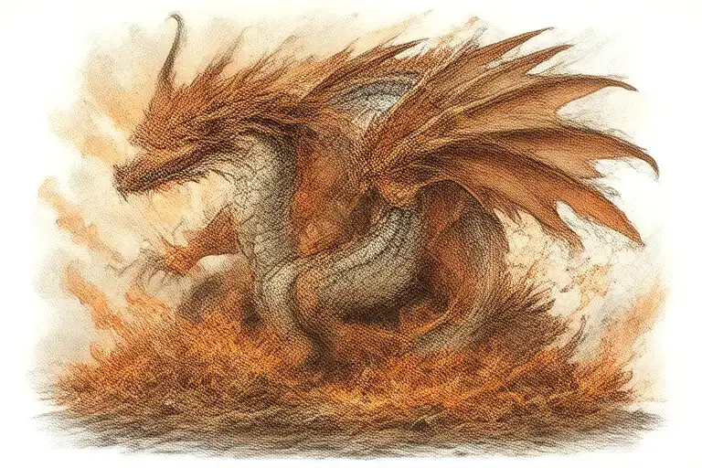 Dragon Emerging Victoriously From The Ashes