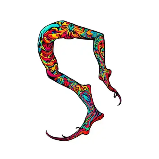 Colorful Trippy Design Full Leg Sleeve