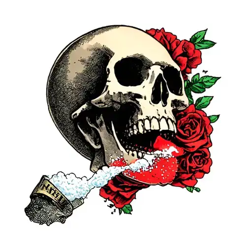 Skeleton Snorting Cocaine