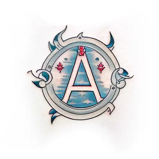 Hindu Tatoo With Letter A