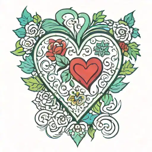 Blue Top Heart Green Bottom Heart