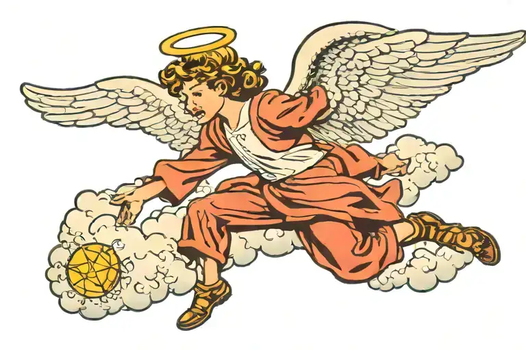 Angel Kicking It On A Cloud