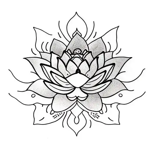 Lotus Flower With Wolf