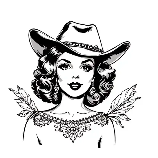 Pinup Girl With Cowboy Hat